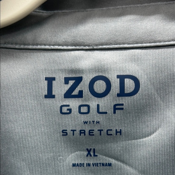 Izod Gray Polo Shirt with Striped Design - Picture 2 of 5